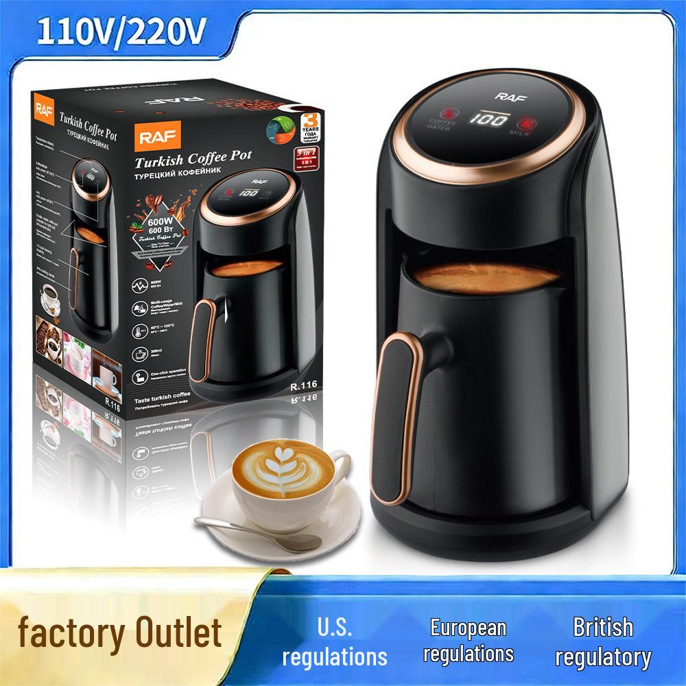 European Multi-Use Coffee Maker: Italian Espresso, Turkish Coffee Pot, Tea Brewer, Milk Frother.