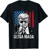 Ultra MAGA Funny Anti Biden American Flag Pro Trump Apparel Unisex T-Shirt