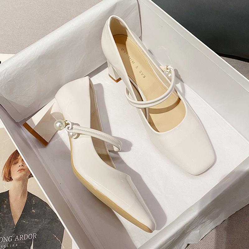 

Лия толстый каблук квадратный носок тонкий высокий каблук туфли-лодочки новые ретро слово с универсальным G6850-5 39 абрикосовый