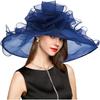 Pălărie Derby Kentucky 2026 pentru Femei Doamne, Fascinator cu Voal din Organza și Pene pentru Petrecere cu Ceai Biserică Pălărie de Soare cu Protecție UV