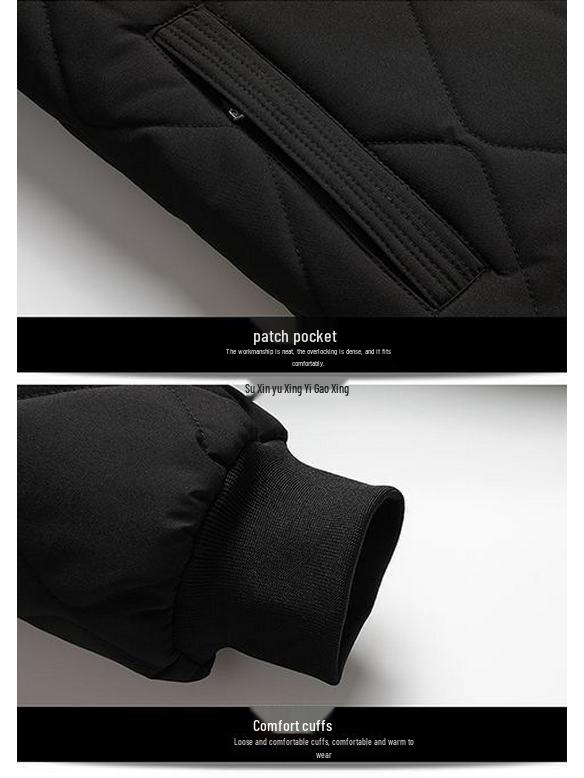 Men's Winter Thickened Lapel Jacket - Plus Velvet, Warm, Loose Fit for Middle-aged & Elderly