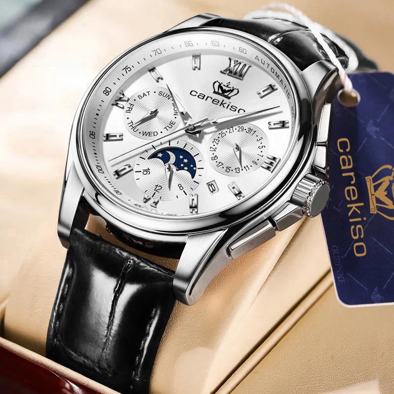 

Mens Luminous Watch Calendar Quartz Business Versatile Fashion Gift Sliver White