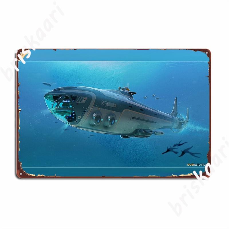 Subnautica Cyclops Concept Art Metal Plaque Poster Cinema Kitchen Custom Plaques Mural Tin Sign Poster 20X30CM