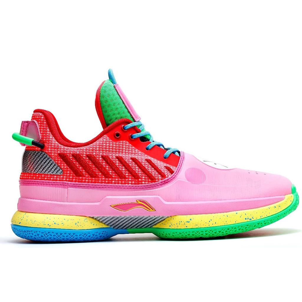 Li Ning WOW 7 Cushioning Slip Resistant Abrasion Resistant Low top Basketball Shoes Mens Pink ABAN079-9