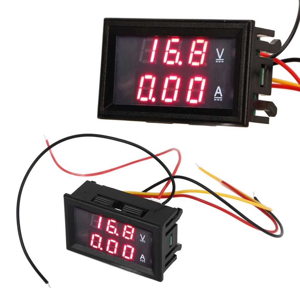 DC 0‑300V Dual Display Volt Amp Meter Digital Voltage Current Ammeter Gauge Reverse Polarity Protection
