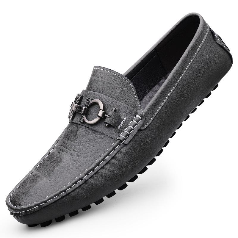 Men s Summer Leather Crocodile Moccasins - Large Size Casual Driving Shoes 45