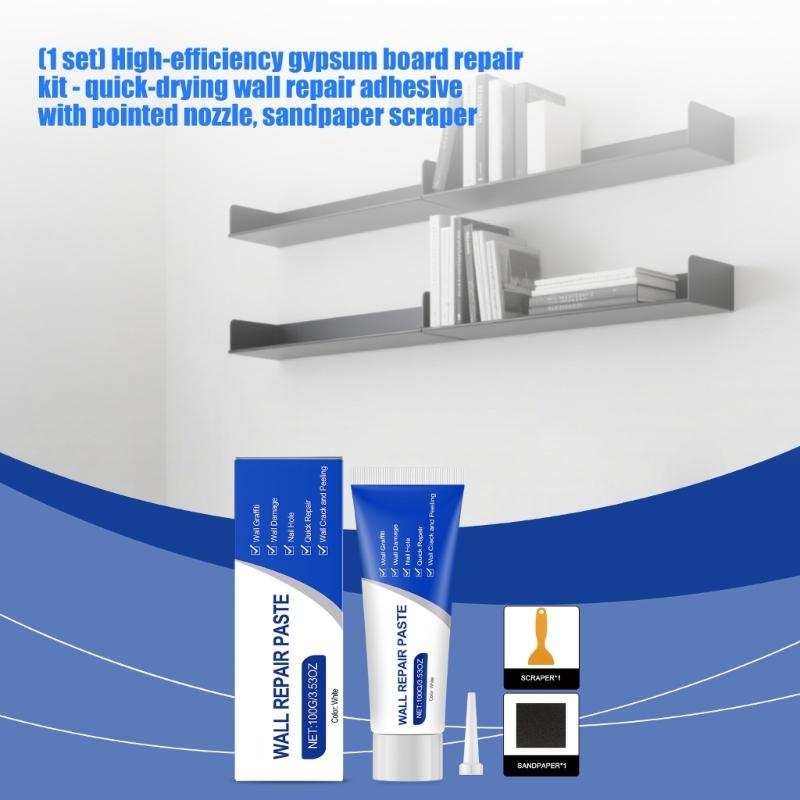 Strumento Professionale per la Riparazione di Cartongesso Set Efficiente per la Riparazione di Cartongesso con Ugello Carta Vetrata Raschietto Stucco E Strumento per Lisciare