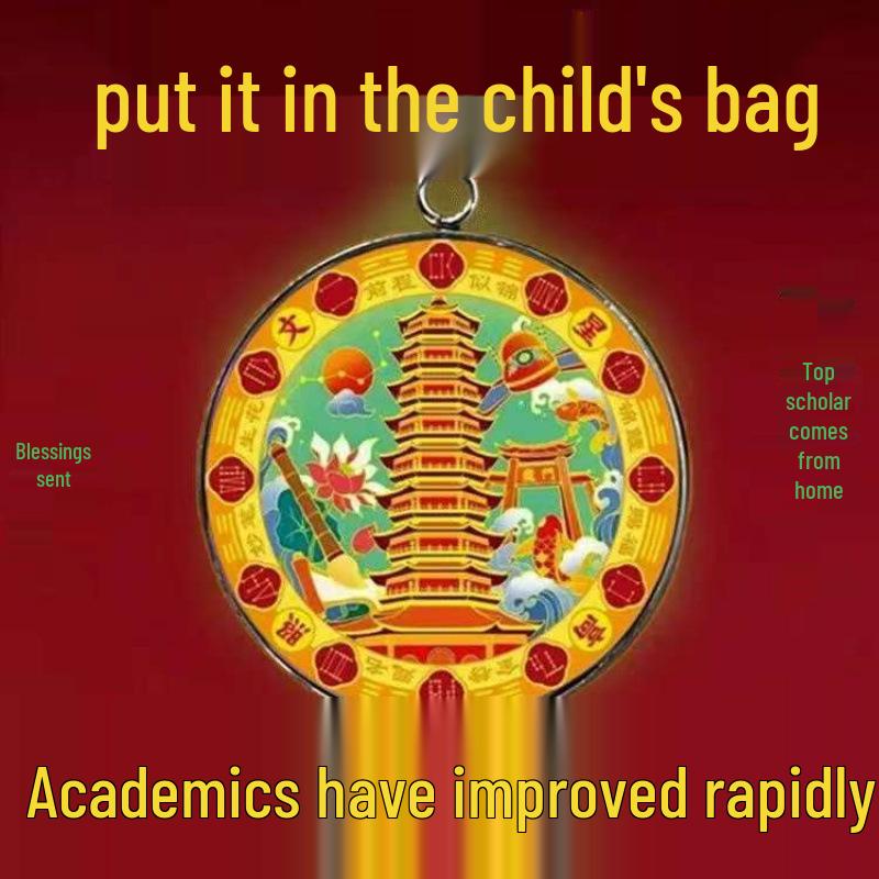 30mm Single-Sided Pendant: Good Luck Charm for Continuous Blessings, Wear for Auspicious Prayers.