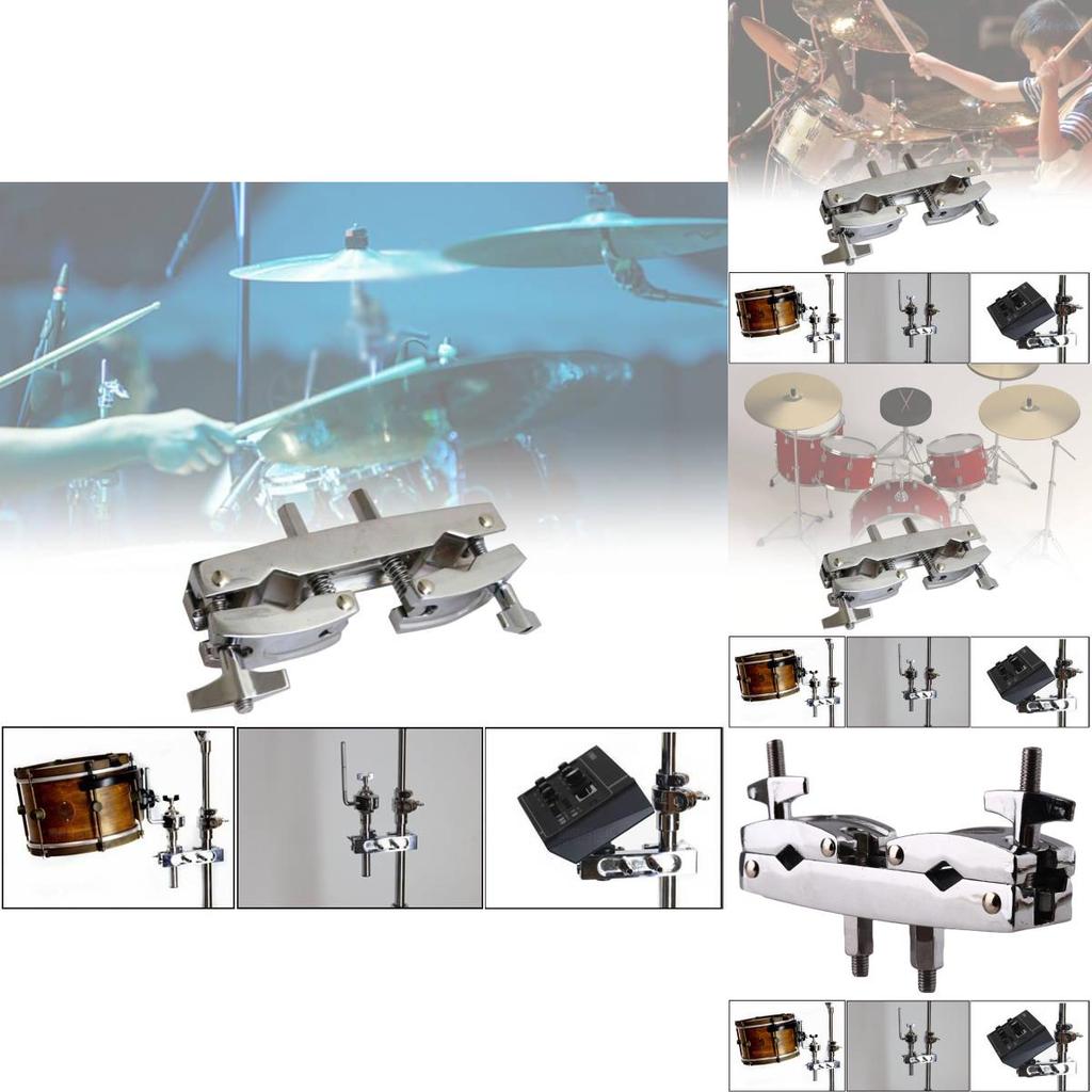 Heavy Duty Drum Set Clamp Reliable Dual Drum Holder Jazz Drum Mounting Clip