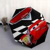 Lightning McQueen,Cars Movie Fully automatic themed umbrella - 8 ribs durable iron frame, tri-fold compact design, perfect as a gift, travel