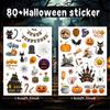 4pcs/setHalloween Laser Pumpkin Stickers Glitter Skull Bat Spider Party Favors Water Cup Laptop Skateboard Guitar Suitcase Decor