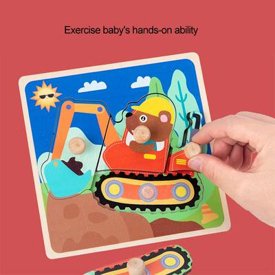 Non-Toxic Baby Toys 3D Wooden Puzzles Educational Cartoon Animals Early Learning Cognition Jigsaw Puzzle Game For Children Toys