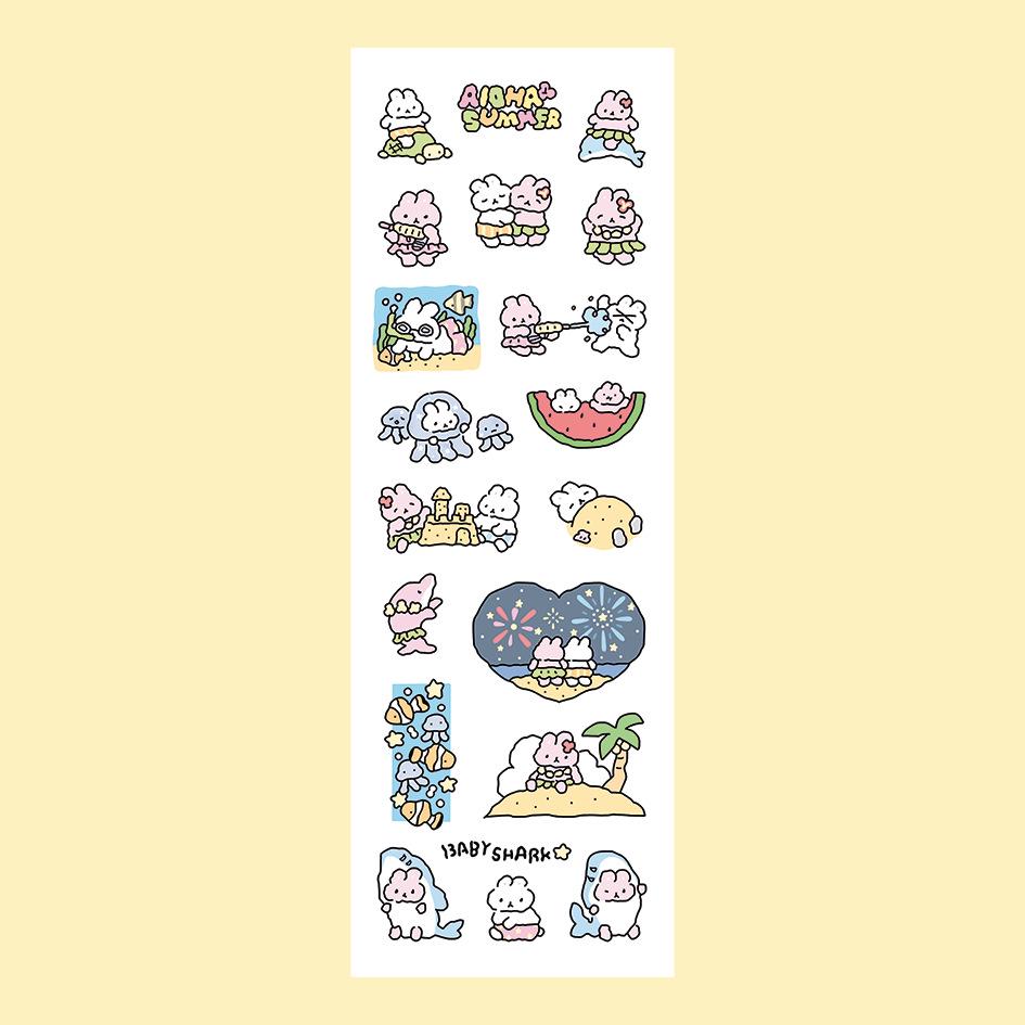 Korean Cute Graffiti Rabbit Stickers - Hand-Drawn Cartoon for DIY Journals
