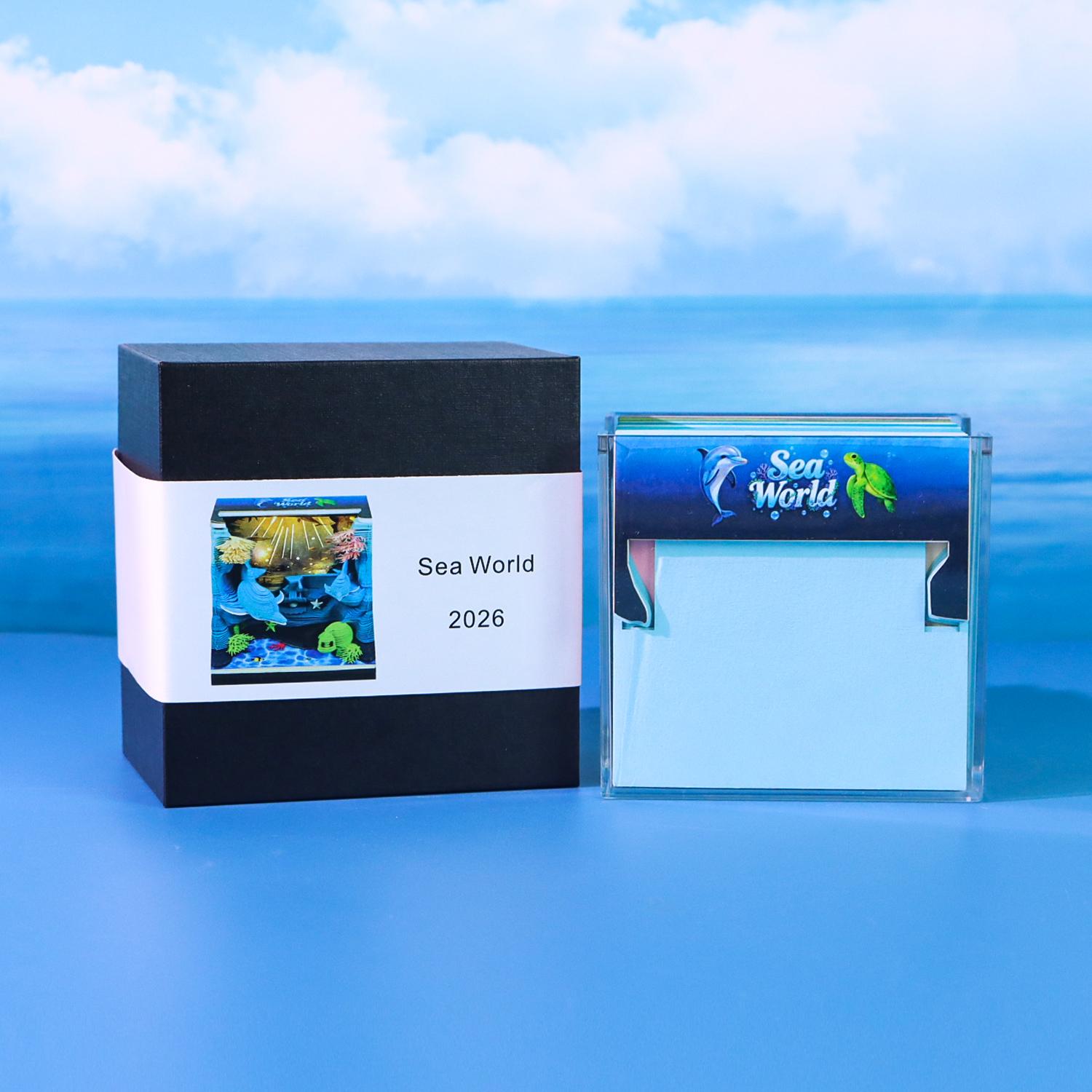 Underwater World Tear Off Paper Model Marine Scene Handheld Magical Art Notepad Tear-off Art Paper Sculpture Desk Calendar