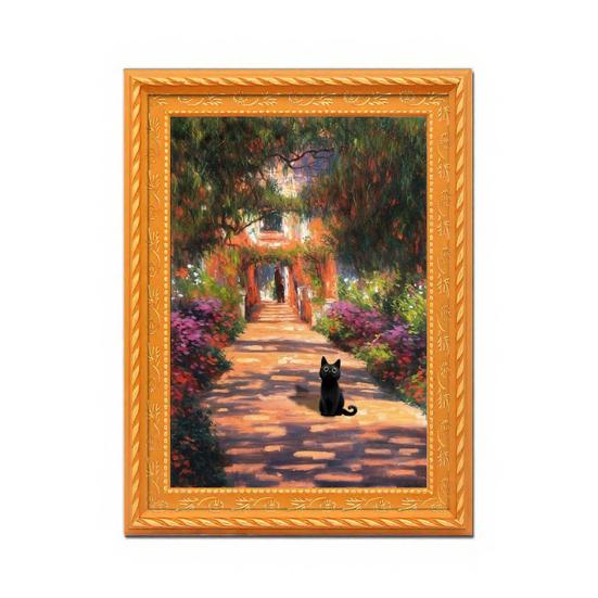 Vintage Cat Fridge Magnet 3D Wooden Frame Cat Refrigerator Magnet Home Kitchen Office Locker Decoration Cat Lover Gift