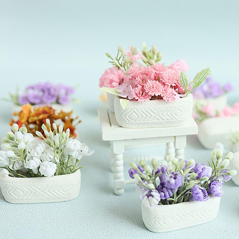 Multicolor Dollhouse Flower Bonsai Babysbreath Jasmine Micro Bonsai Toy Miniature Potted Plants
