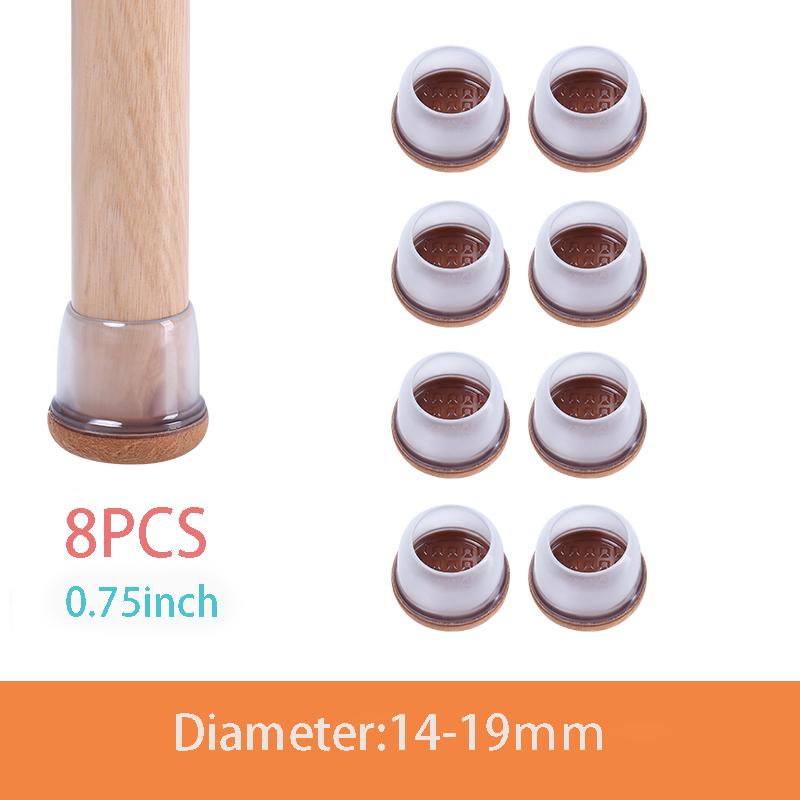 8PCS Thick Rubber Chair Leg Protector Covers Felt Bottom Furniture Pads Floor Protectors Caps To Redu Noise And Prevent Scratc