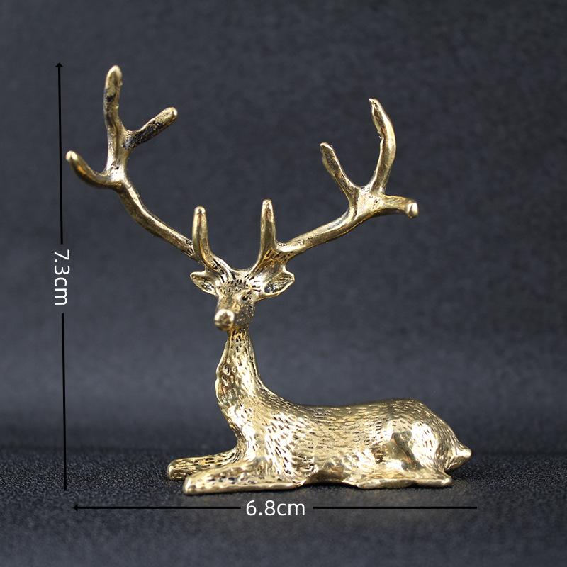 

Лось латунный орнамент для дома офиса рабочего стола чайный питомец латунная поделка украшение