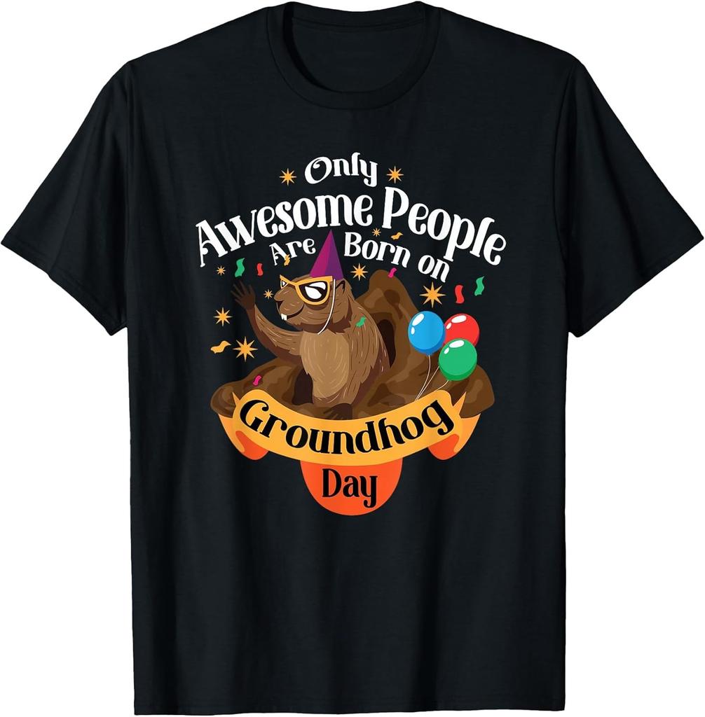 NEW LIMITED! Awesome People Born On Groundhog Day Birthday Tee - MADE IN USA