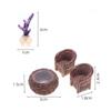 Dollhouse Plastic Furniture Miniature Simulation Bamboo Woven Table Chair Model Set Dollhouse Table Chair Figurine Decor