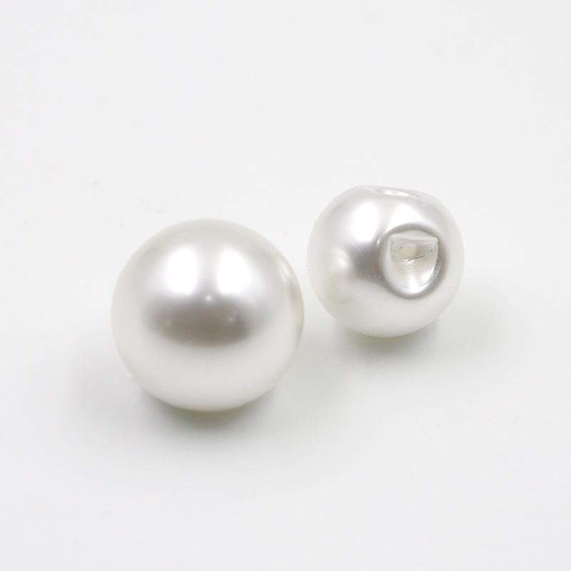 

Высококачественные пластиковые белые пуговицы под жемчуг, ножки из медной проволоки, не ржавеют, пуговицы для свитера, пуговицы для рубашки с открытым воротом Pearl White with holes * 15mm200 capsules * Round