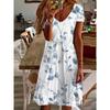 Women's Floral Round Neck Midi Dress