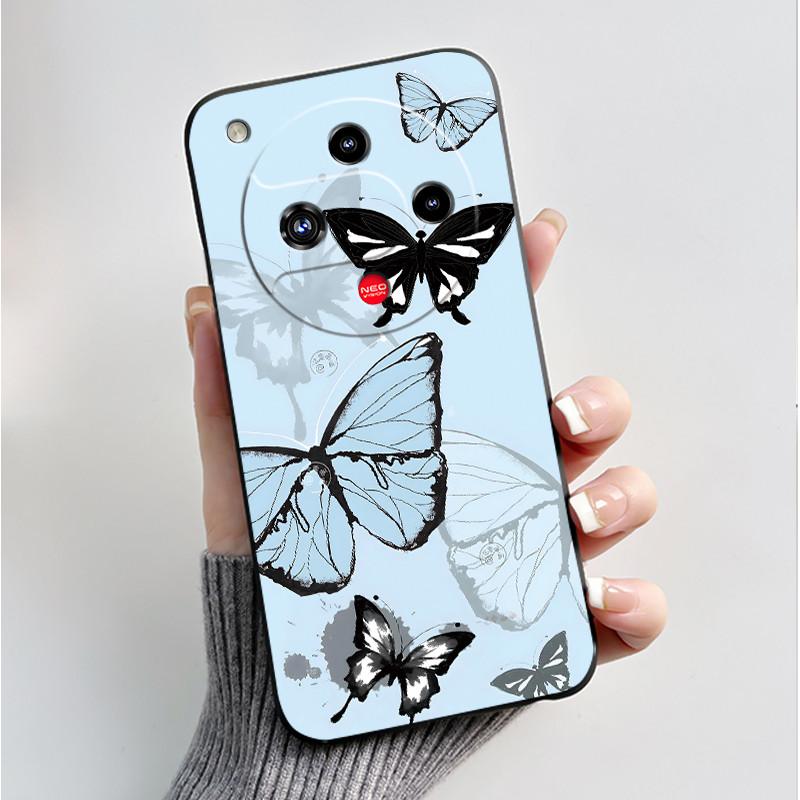 For Nubia Focus 2 5G Z2462N Case Luxury Fashion Butterfly Flowers Soft TPU Silicone Black Cover for ZTE Nubia Focus2 Phone Case