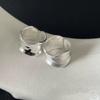 925 Sterling Silver Rings For Women Geometric Fine Jewelry Finger Adjustable Simple Wide Ring For Party Birthday Gift