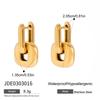 Oval Shape Gold Plating Earrings Copper Base U-Shaped Earrings Drop Earrings  Patchwork Design