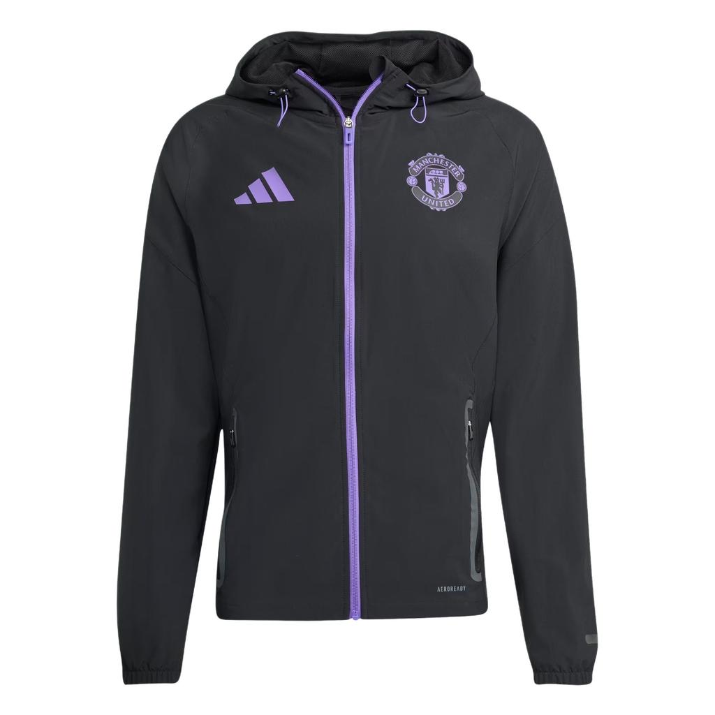 Adidas Aeroready Manchester United Tiro 25 Competition Vis Tech Cestovní Odvod vlhkosti Slim Fit Bunda na zip s dlouhým rukávem Pánské bundy JV5351
