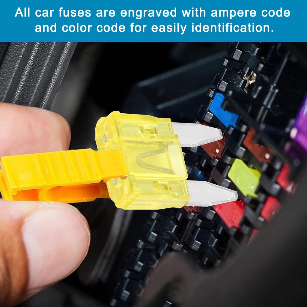 Heschen Mini-Sicherung ATM-20 Auto-Sortiment Auto SUV LKW 20A Gelb Packung mit 50 Stück