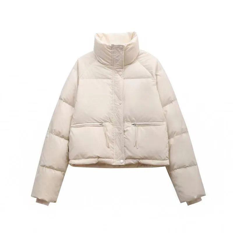 Short Standing Collar Short Coats Down Cotton Jacket Women's Winter New Item Korean Version Loose and Slimming Bread Jacket