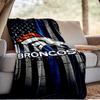 Denver Broncos Blanket Outdoor Flannel Blanket for Camping, Hiking, Garden Parties, Picnic Essentials,gift for family and friends
