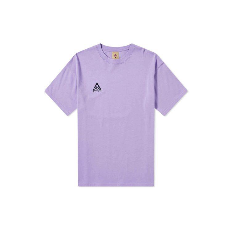 Nike ACG T Shirts Men's Light Purple Crew Neck Moderate Straight Fit BQ7342-567