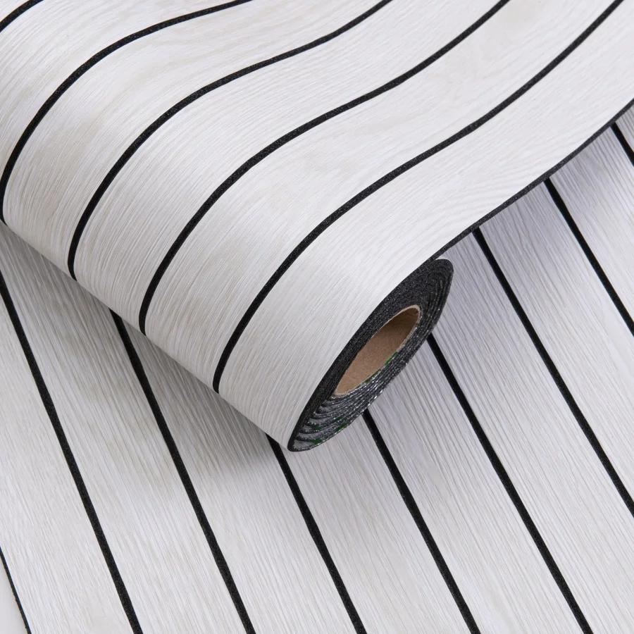 1 Roll SXP Self-Adhesive Grid Panel Wall Sticker 3D Textured Striped Wallpaper for Ceiling Living Room Home Decor Peel and Stick