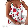Women Shirt Graphic Print Chain Sling Summer Off Shoulder V Neck Office Commute Blouse for Daily Wear