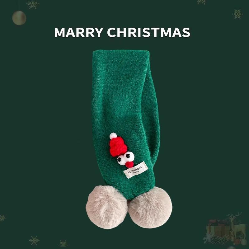 Fular de copii toamnă și iarnă nou Crăciun pentru bărbați roșu cald lână pentru copii fular tricotat fete fular gros