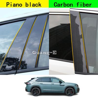 Car PC Material Pillar Post Cover Door Trim Window Molding Stickers Plate Parts For VW Volkswagen Atlas Teramont X 2017-