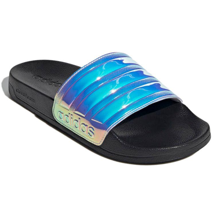 Adidas Adilette Dusch-Slides Bequeme Mode Gummi-Sohle Rutschfeste Pantoletten Damen-Pantoletten Schwarz Blau Lila FY8178