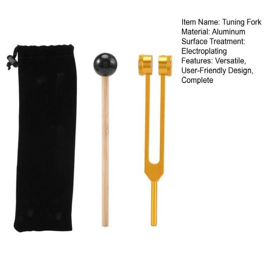 128 Hz ladička kovový zvukový vibrační nástroj pro relaxaci a vnímání těla snadno použitelná ladička s paličkou a úložným sáčkem