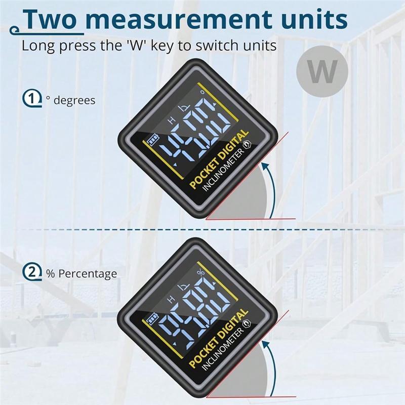 A96I-Mini Digital Angel Finder Rechargeble Level Box Protractor With Magnetic Based Backlight For Woodworking Building