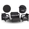Bahama Corfu Garden Furniture Set Sofa Chairs Table Graphite