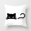 Skull Cat Black  Home Decor Cushion Cover Naughty  Sofa Car Decoration 45x45cm Pillowcase Square Polyester