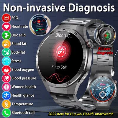 2025 Yeni Sağlık Non İnvaziv AI Tanı Akıllı Saat EKG TA Erkek Üç Yüksek Ürik Asit Kan Yağı Bluetooth Çağrı Akıllı Saatler