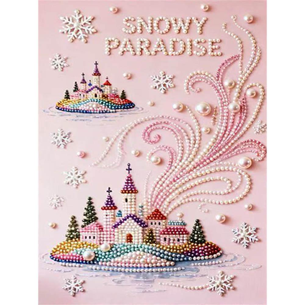 

DIY Castle Pearl Art Painting for Home Wall Decor Pearl Gem Paintings Picture Arts Craft for Adults/Beginners Gift Idea Home Decor Without Frame 30x40cm