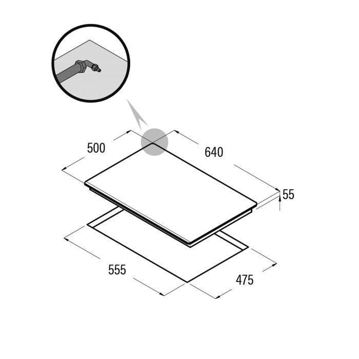 Réchaud à gaz - CATA - LCIB6031BK - 4 Brûleurs - Verre - Noir - 9200 W