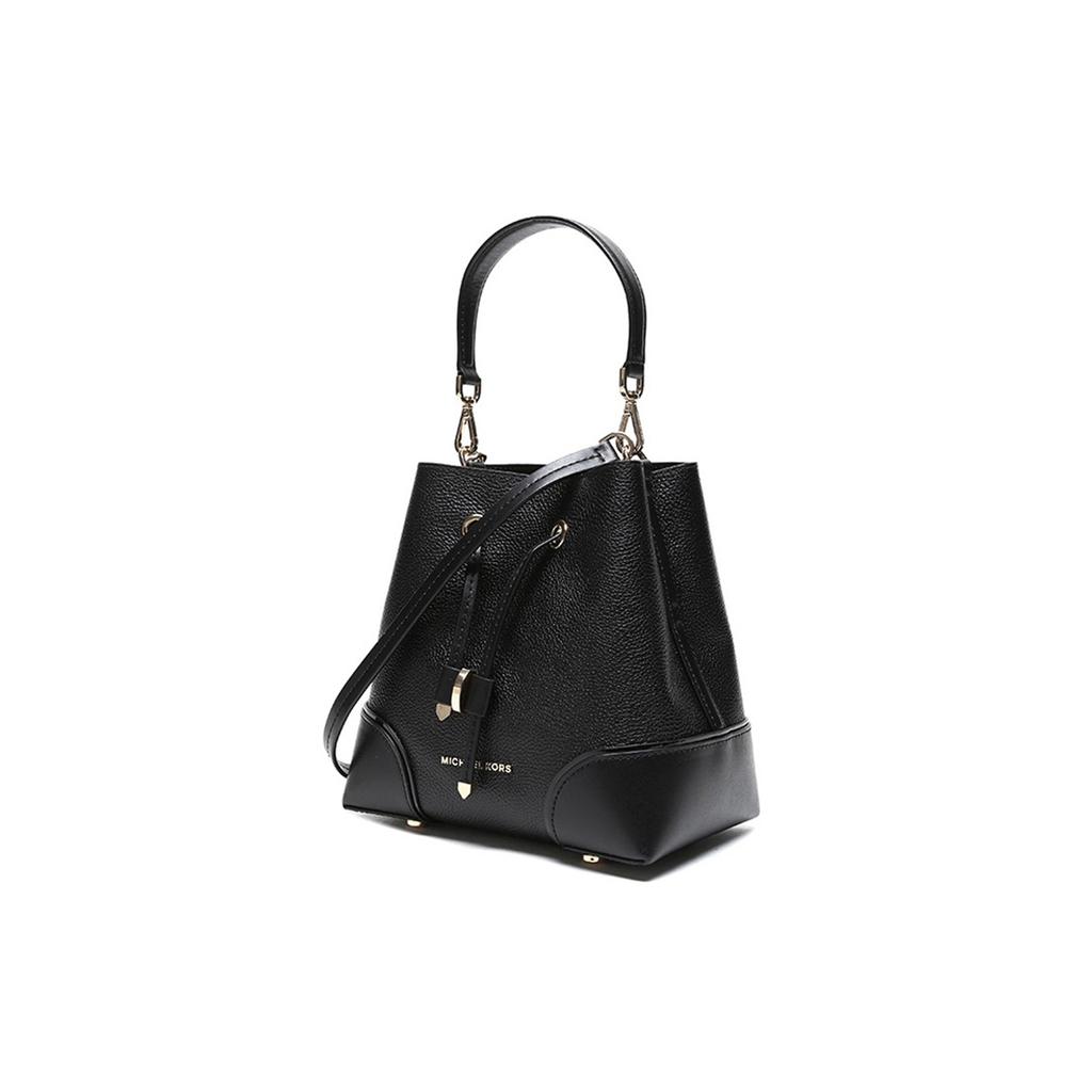 New MICHAEL KORS Mercer Gallery Bucket Leather Bucket Bag, Crossbody Bag Small Women's Black 30F9GZ5L1L-001