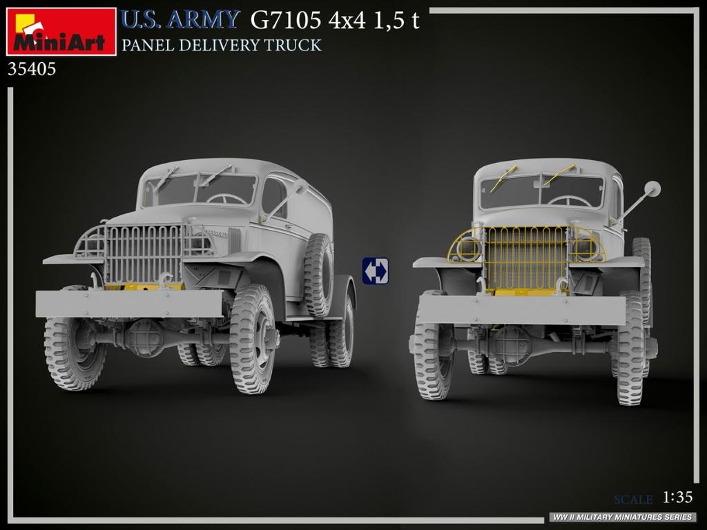 MiniArt Масштаб Американский G7105 4x4 Панельный фургон Пластиковая модель MA35405 1/35 1,5 тонны