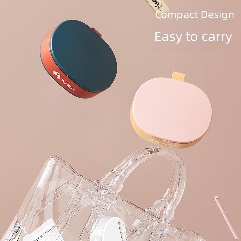 Compact 7-Day Pill Organizer: Portable, Moisture-Proof, Sealed Mini Dispenser for Morning, Noon, and Evening Medications