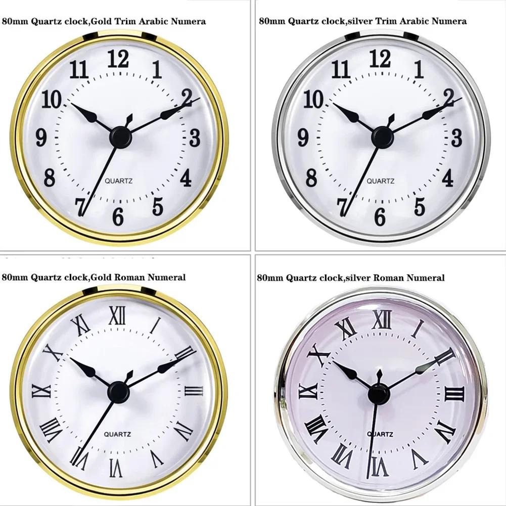 80MM Quartz Clock Inserts Classic Clock Craft Movement Mechanism Replacement Roman Arabic Numerals Art DIY Ornament Home Decor